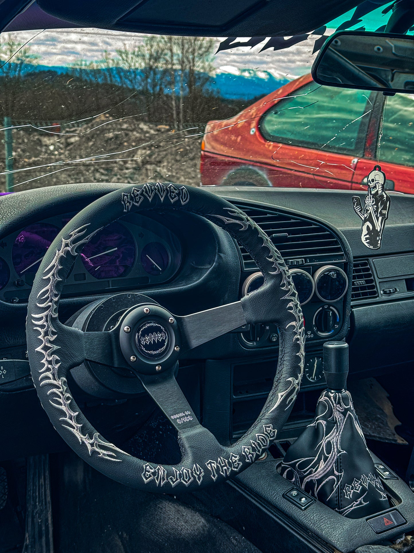 "ENJOY THE RIDE" STEERING WHEEL