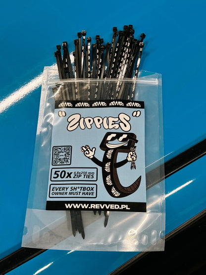 " ZIPPIES " - REVVED ZIP TIES