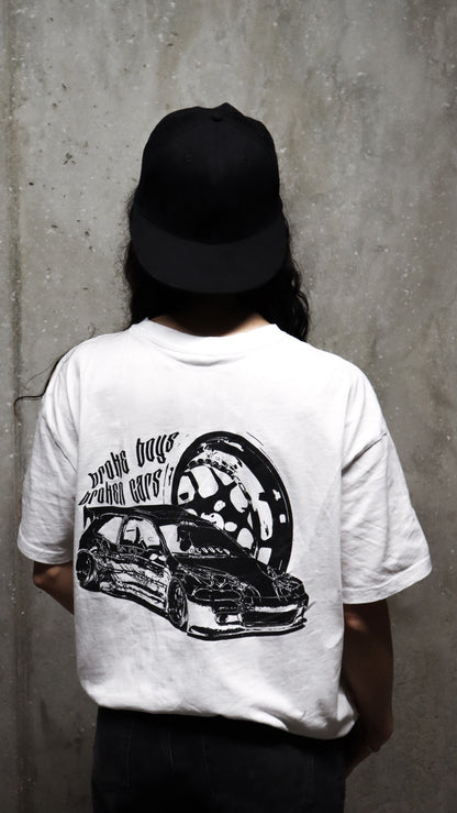 "BROKE BOYS BROKEN CARS" T-SHIRT WHITE