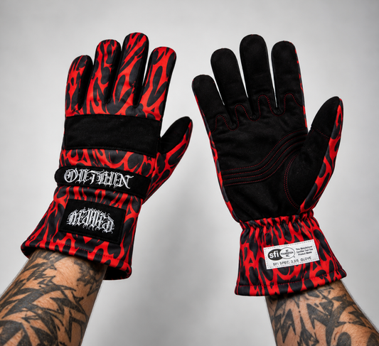 OUTRUN RACING GLOVES - RED