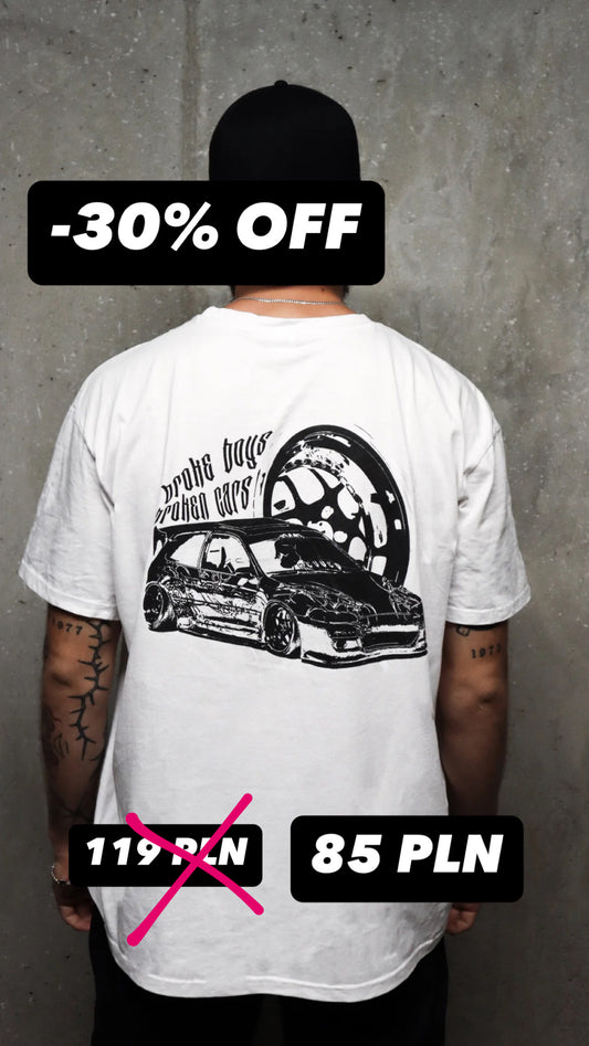 "BROKE BOYS BROKEN CARS" T-SHIRT WHITE