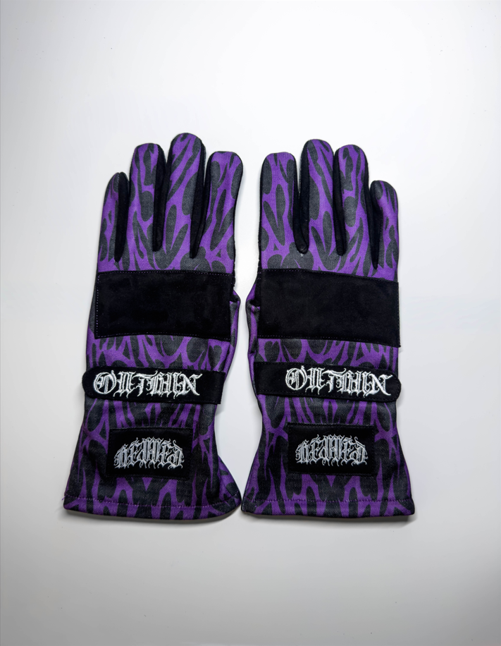 OUTRUN RACING GLOVES - PURPLE