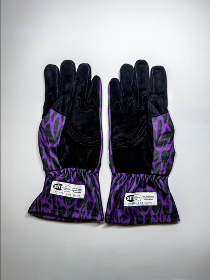 OUTRUN RACING GLOVES - PURPLE