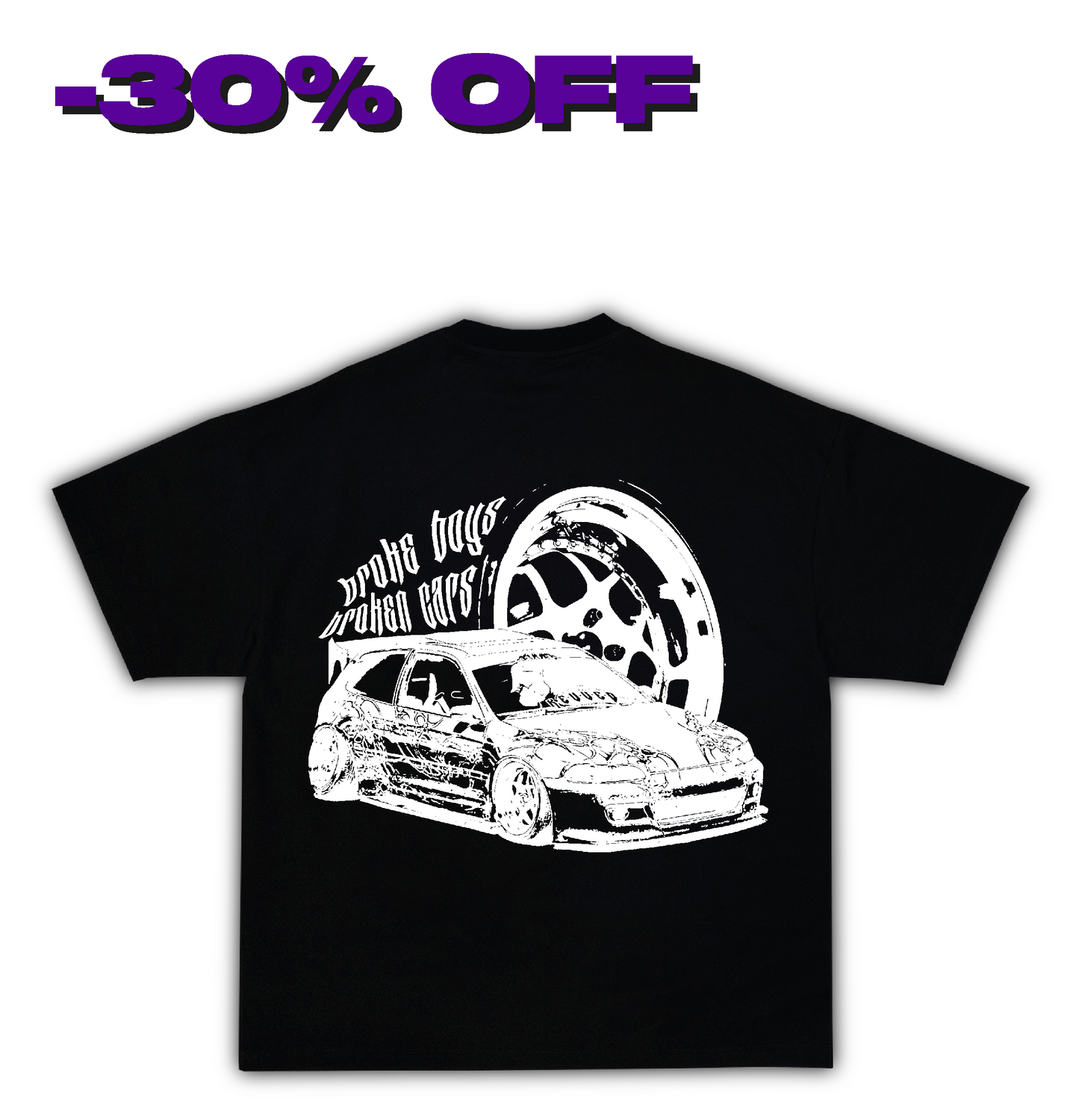 "BROKE BOYS BROKEN CARS" T-SHIRT BLACK