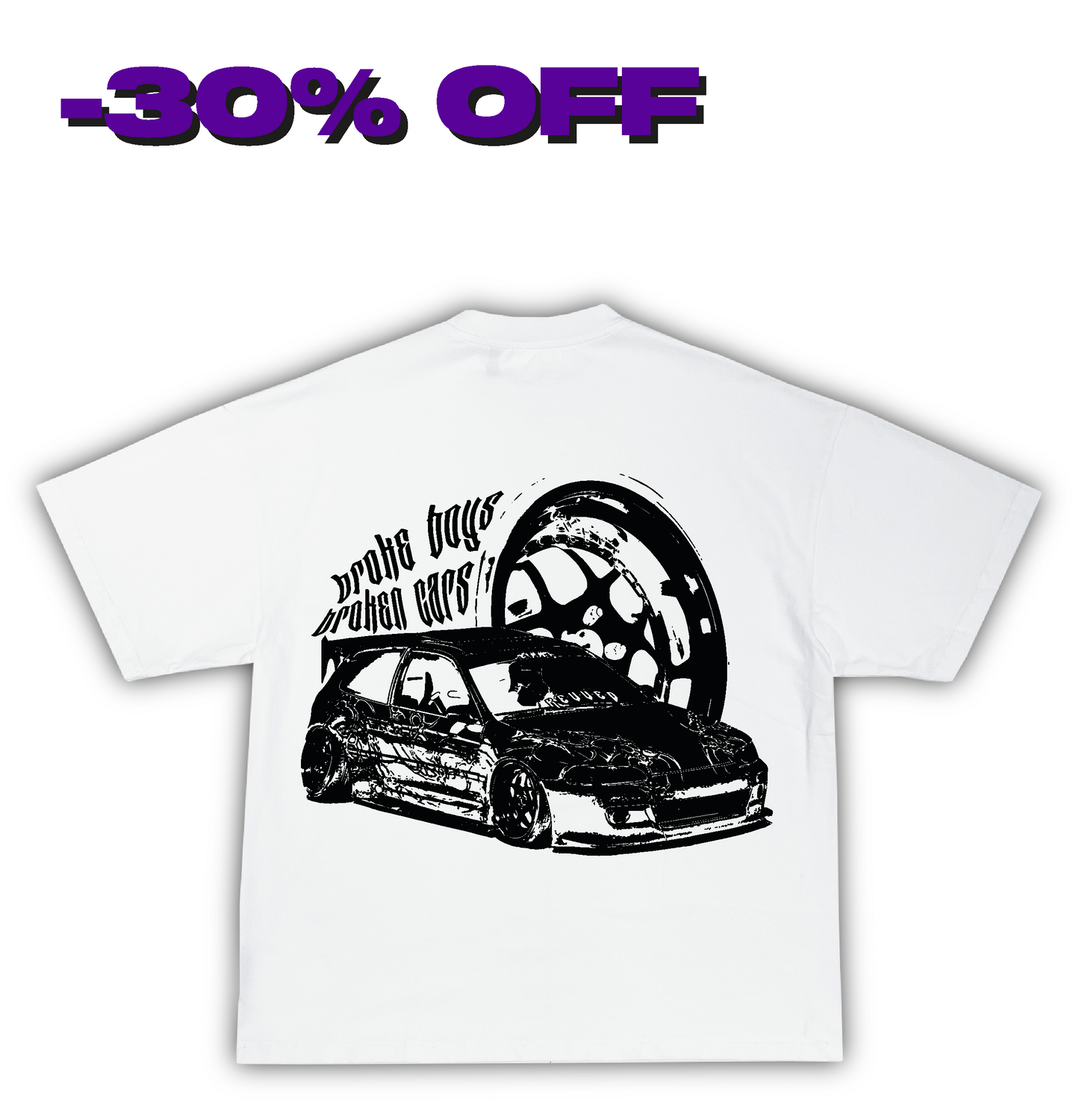 "BROKE BOYS BROKEN CARS" T-SHIRT WHITE
